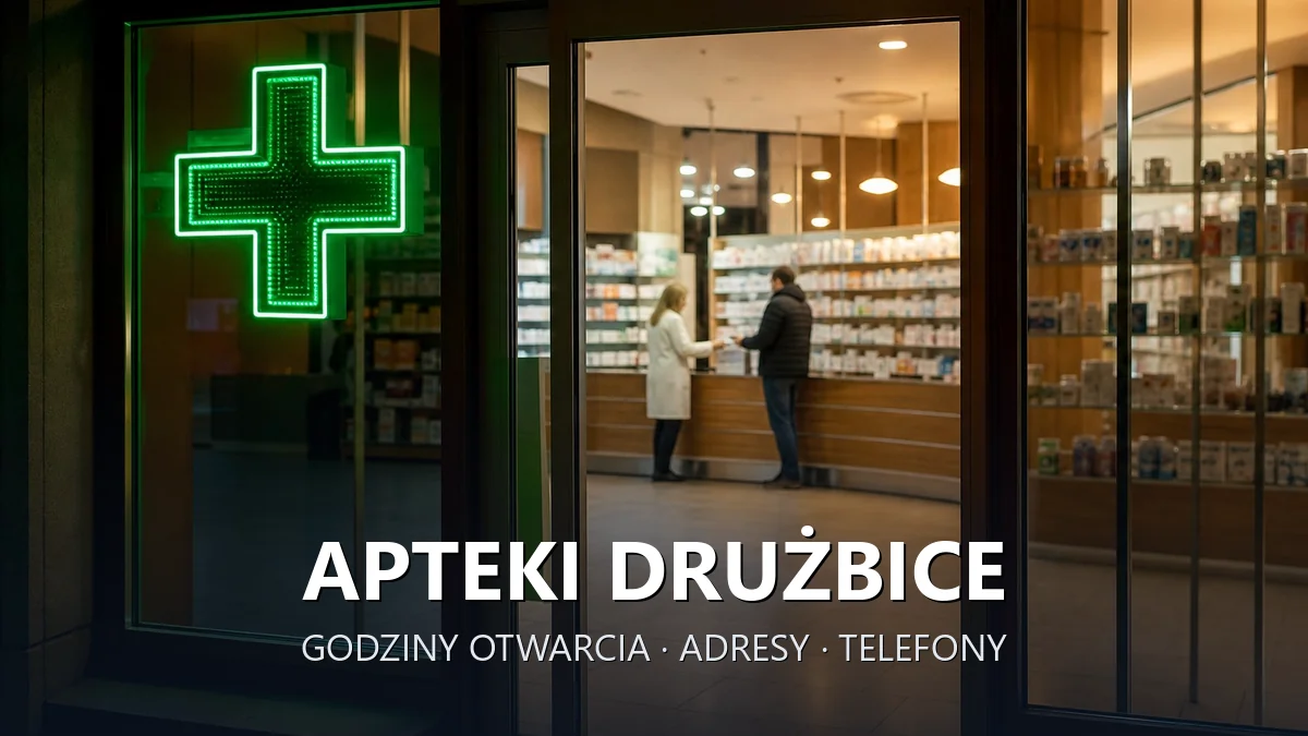 Apteki Drużbice, powiat bełchatowski - adresy, telefony, godziny otwarcia
