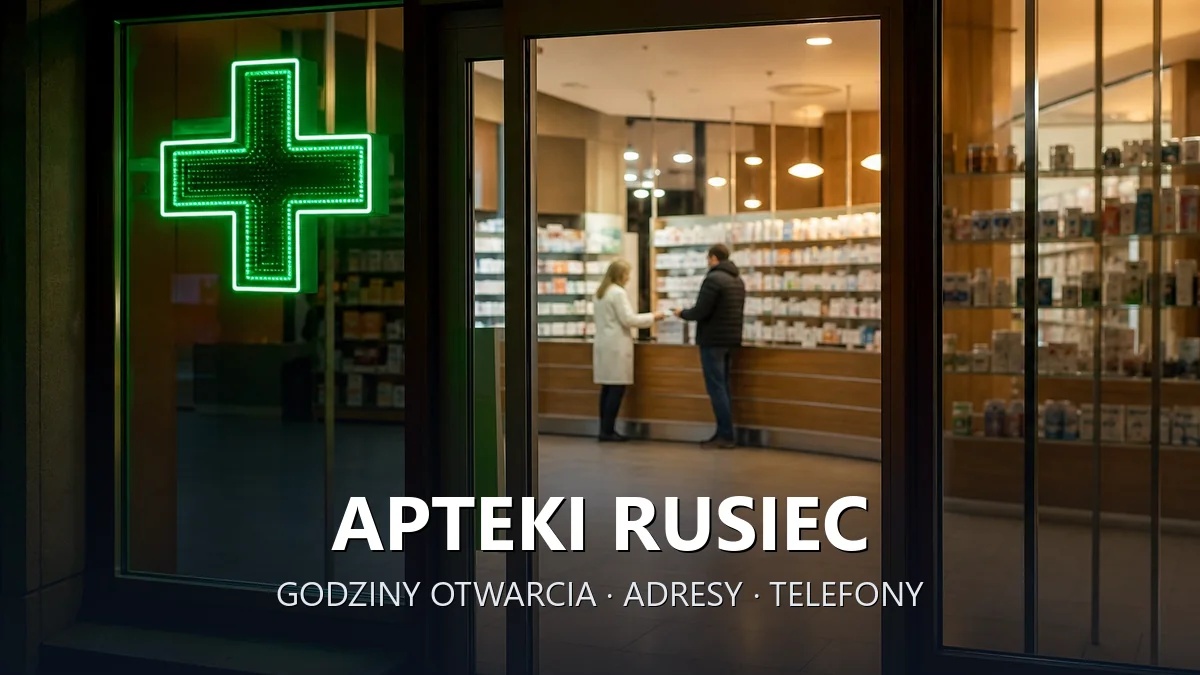 Apteki Rusiec, powiat bełchatowski - adresy, telefony, godziny otwarcia