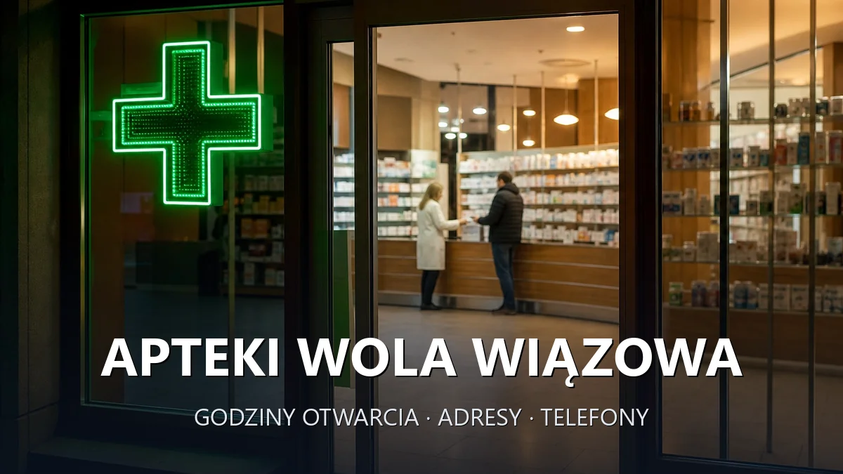 Apteki Wola Wiązowa, gmina Rusiec, powiat bełchatowski - adresy, telefony, godziny otwarcia