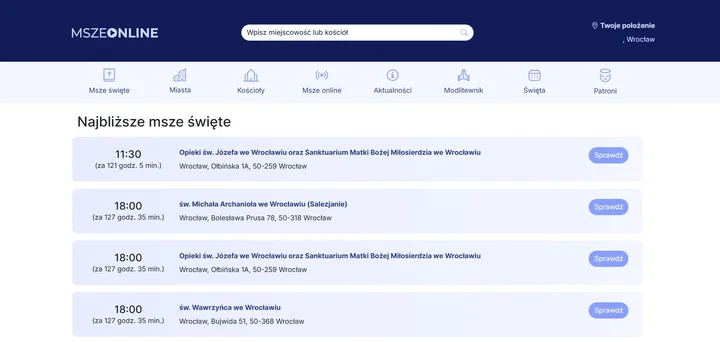 Wszystkie msze w jednym miejscu