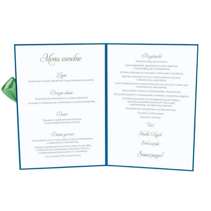 Menu przy talerzu nie powinno być za duże – odpowiedni format to A5 lub DL