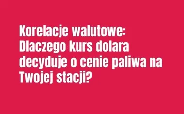 Obraz do artykułu: Korelacje walutowe: Dlaczego kurs dolara decyduje o cenie paliwa na Twojej stacji?