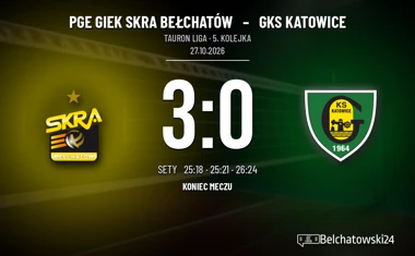 [SIATKÓWKA] Tauron Liga, 5. kolejka – PGE GiEK SKRA Bełchatów – GKS Katowice 3:0 po odrobieniu strat w trzecim secie