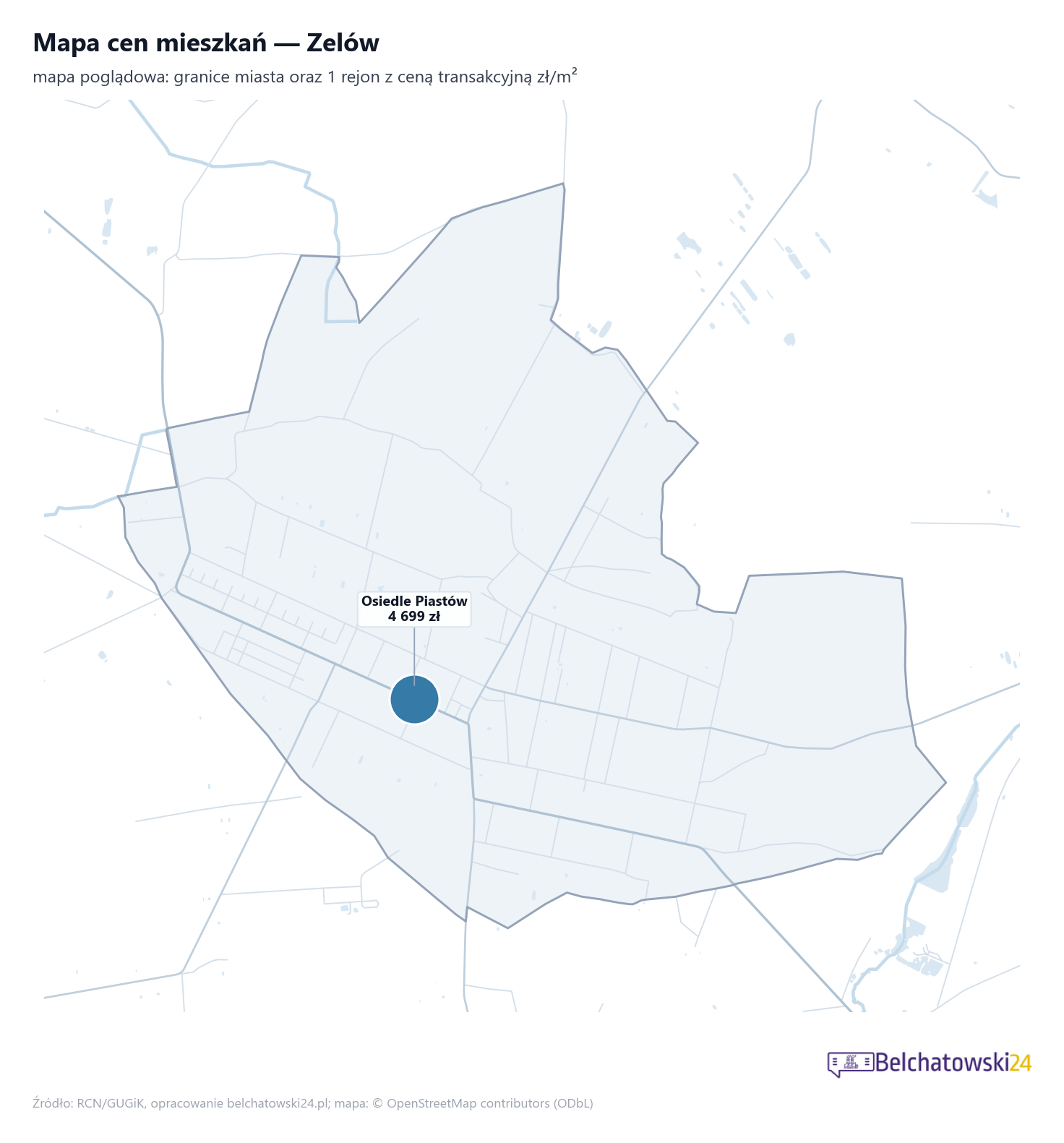 Mapa cen mieszkań - Zelów