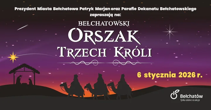 Grafika promocyjna wydarzenia Bełchatowski Orszak Trzech Króli 2026