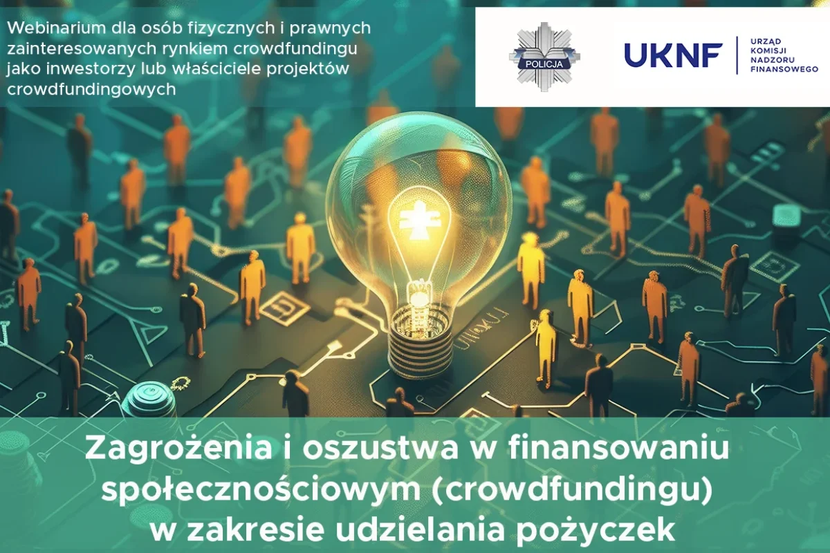 Grafika promocyjna wydarzenia Bezpłatne webinarium UKNF i Policji: Jak nie dać się oszukać w sieci?