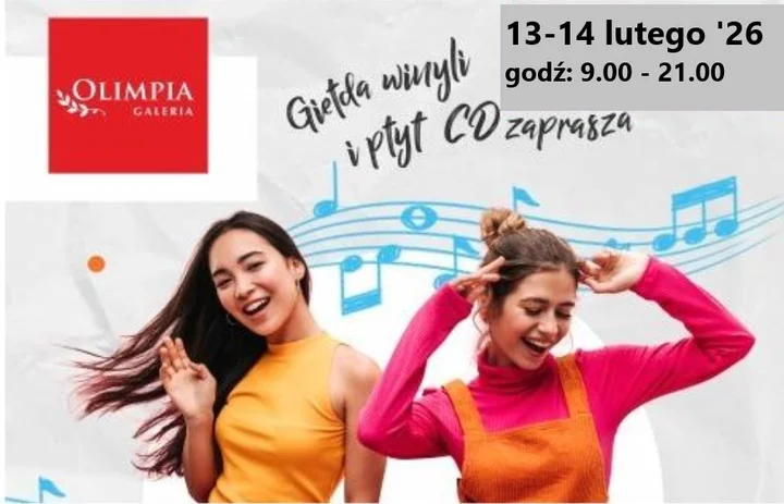 Grafika promocyjna wydarzenia Galeria Olimpia Bełchatów: wyjątkowa giełda płyt winylowych i CD, 13–14 lutego 2026
