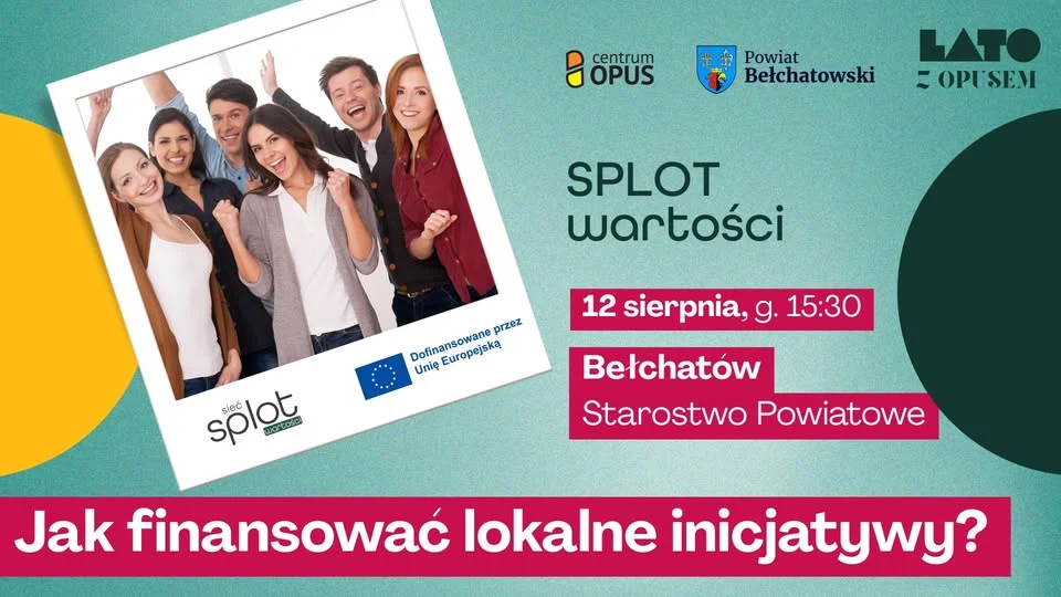 Obrazek przedstawia grafikę promocyjną wydarzenia Spotkanie o finansowaniu inicjatyw lokalnych w Bełchatowie