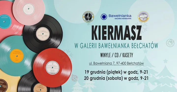 Grafika promocyjna wydarzenia Kiermasz winyle/cd/kasety — Galeria Bawełnianka Bełchatów