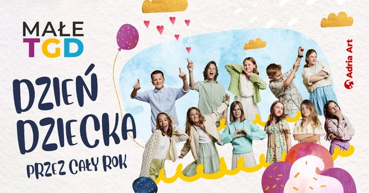 Grafika promocyjna wydarzenia Małe TGD — Dzień Dziecka przez cały rok w Bełchatowie