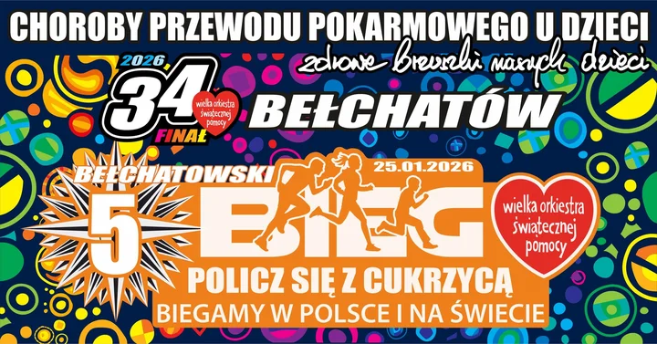 Grafika promocyjna wydarzenia Piąta Edycja Biegu Policz się z cukrzycą w Bełchatowie