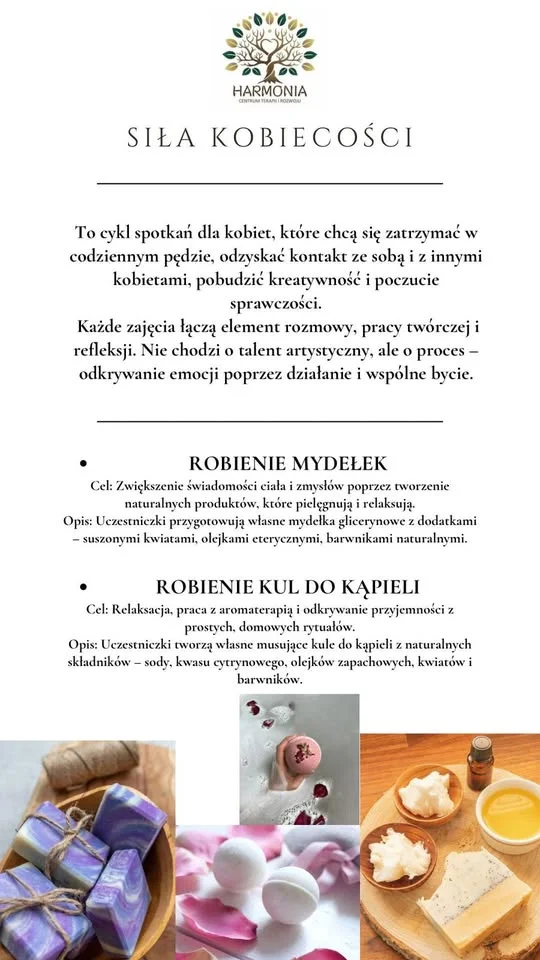 Grafika promocyjna wydarzenia Siła kobiet – kreatywne warsztaty dla kobiet w Bełchatowie