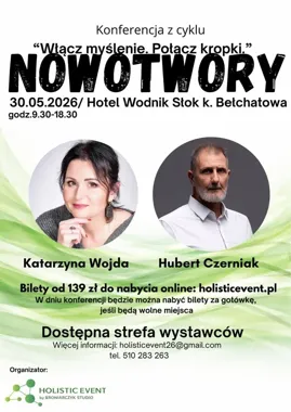 Grafika promocyjna wydarzenia Konferencja o nowotworach w Hotelu Wodnik – dzień wiedzy, wsparcia i rozmów