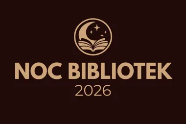 Grafika promocyjna wydarzenia Noc Bibliotek w Zelowie – odlotowa i smakowita noc