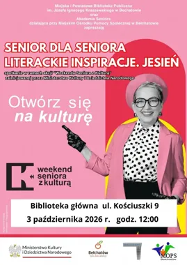 Grafika promocyjna wydarzenia Senior dla Seniora. Literackie inspiracje. Jesień