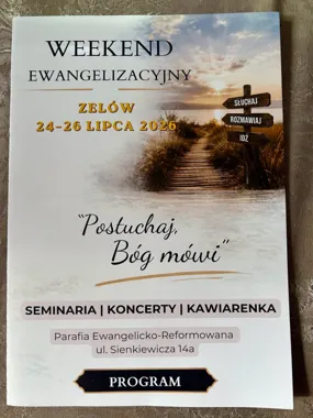 Grafika promocyjna wydarzenia Weekend ewangelizacyjny w Zelowie