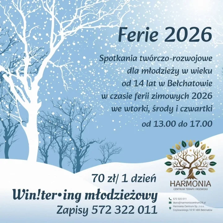 Grafika promocyjna wydarzenia Wintering! Warsztaty dla młodzieży — Ferie 2026 w Bełchatowie