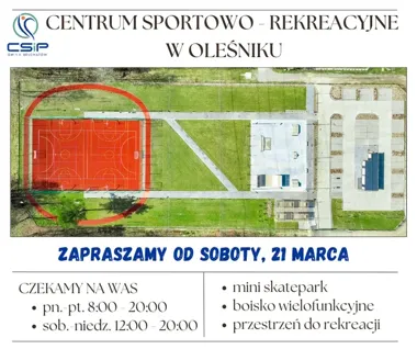 Nowe centrum sportu i rekreacji w Oleśniku otwarte dla mieszkańców – boisko i skatepark