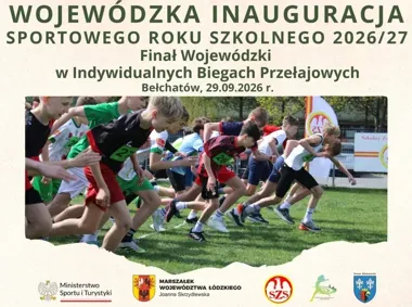 Grafika promocyjna wydarzenia Inauguracja roku sportowego i biegi przełajowe w Bełchatowie